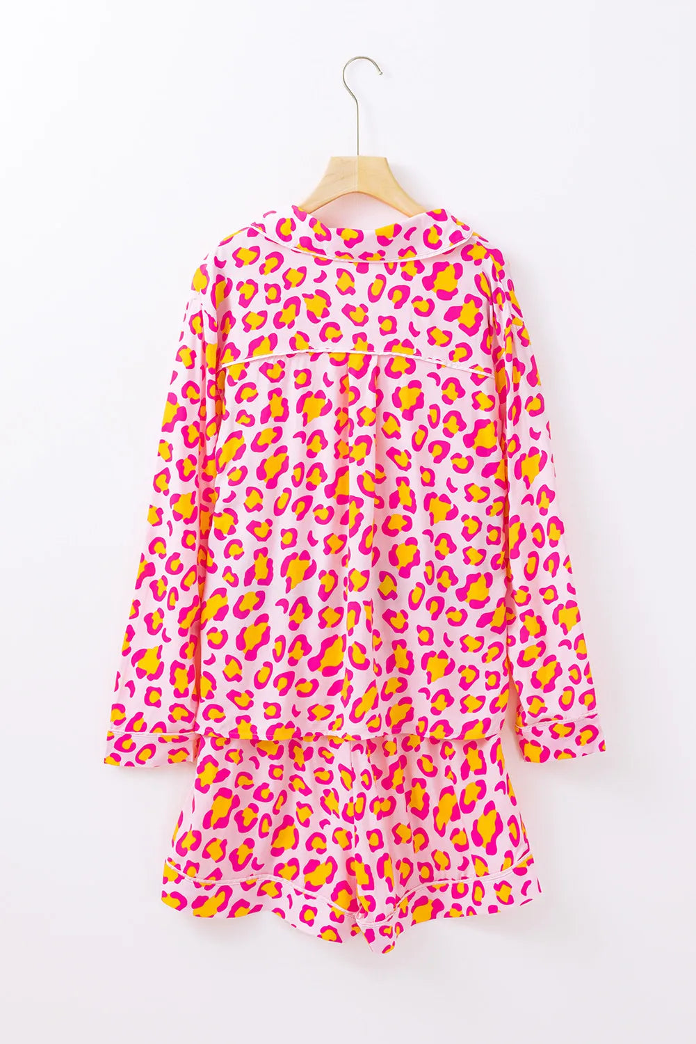 Leopard Print Collared Lounge Set