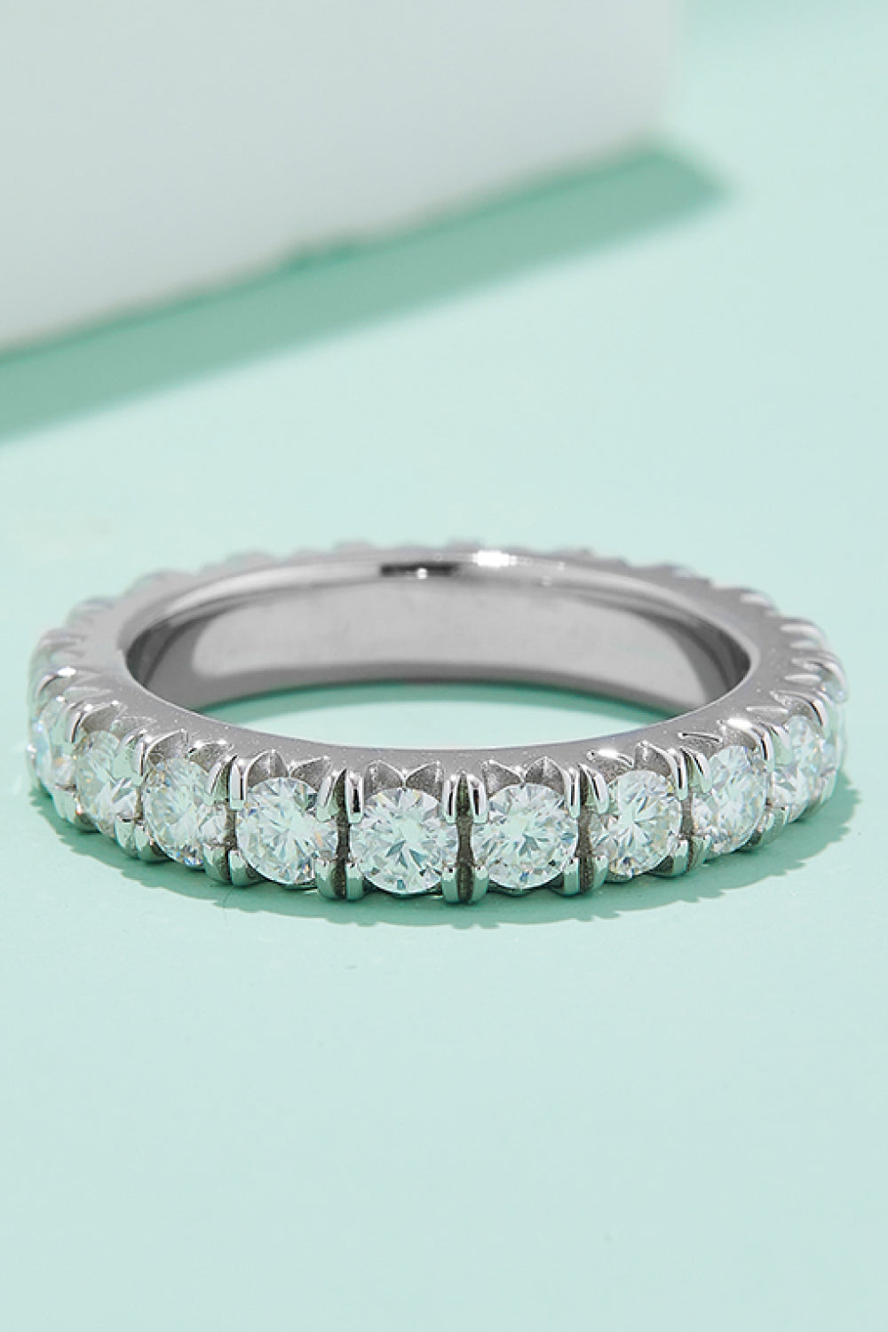 Radiant 2.3 Carat Moissanite 925 Sterling Silver Eternity Ring