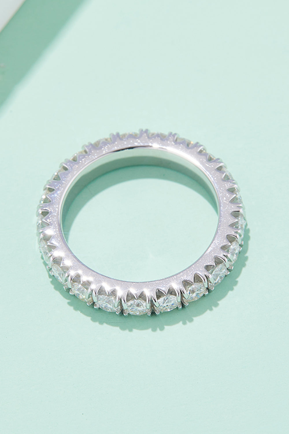 Radiant 2.3 Carat Moissanite 925 Sterling Silver Eternity Ring