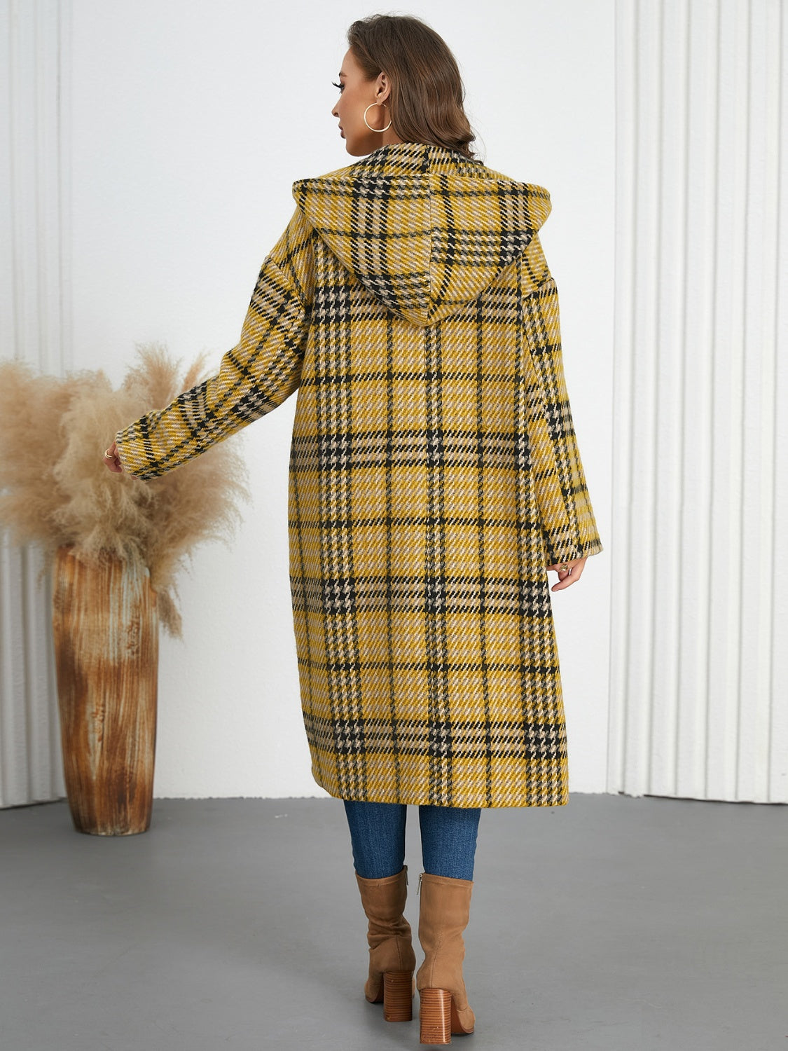 Timeless Plaid Double-Breasted Longline Coat