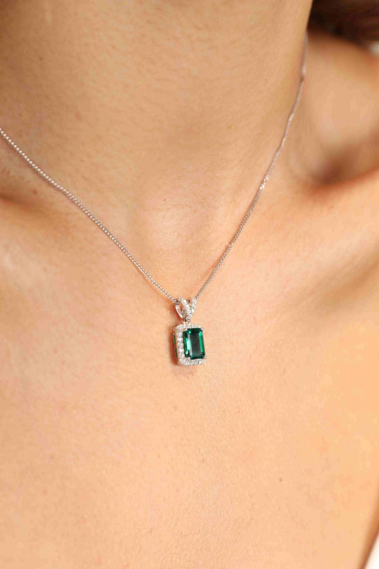 1.25 Carat Lab-Grown Emerald Pendant Necklace
