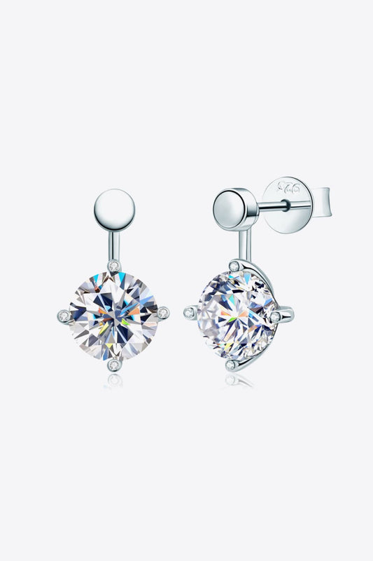 Lustre 4 Carat Moissanite Drop Earrings