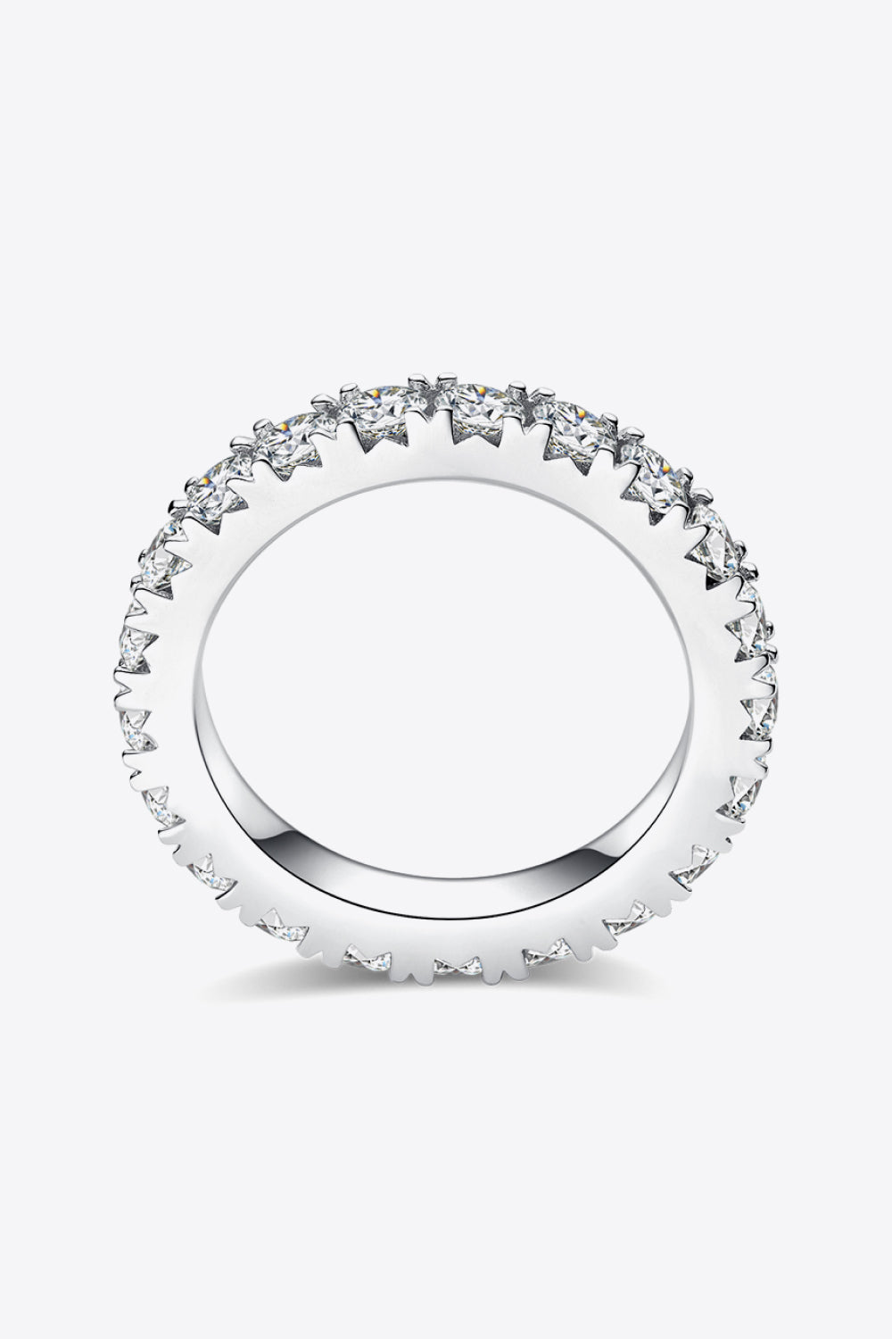 Radiant 2.3 Carat Moissanite 925 Sterling Silver Eternity Ring