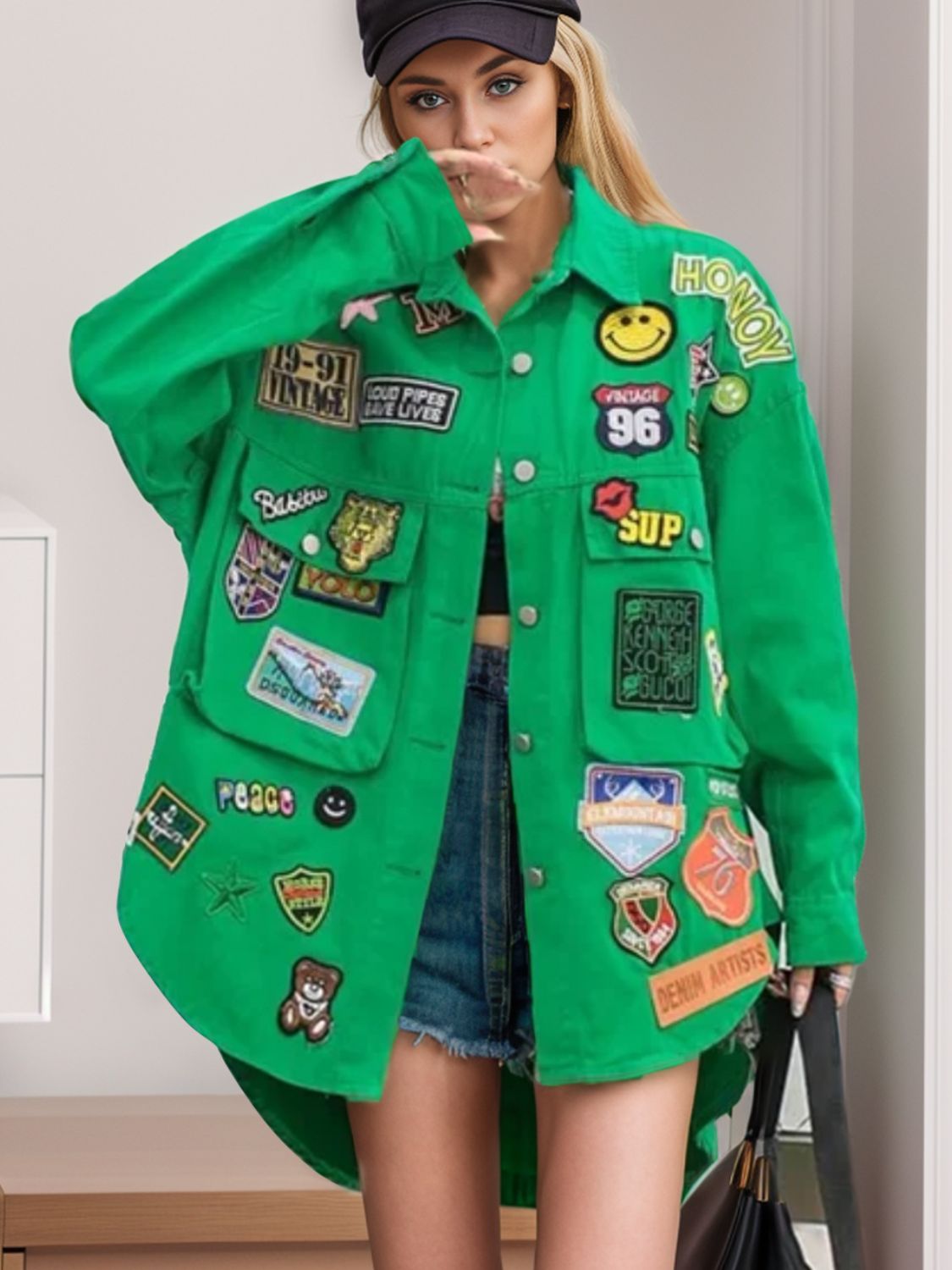 Embroidered Patch Denim Jacket