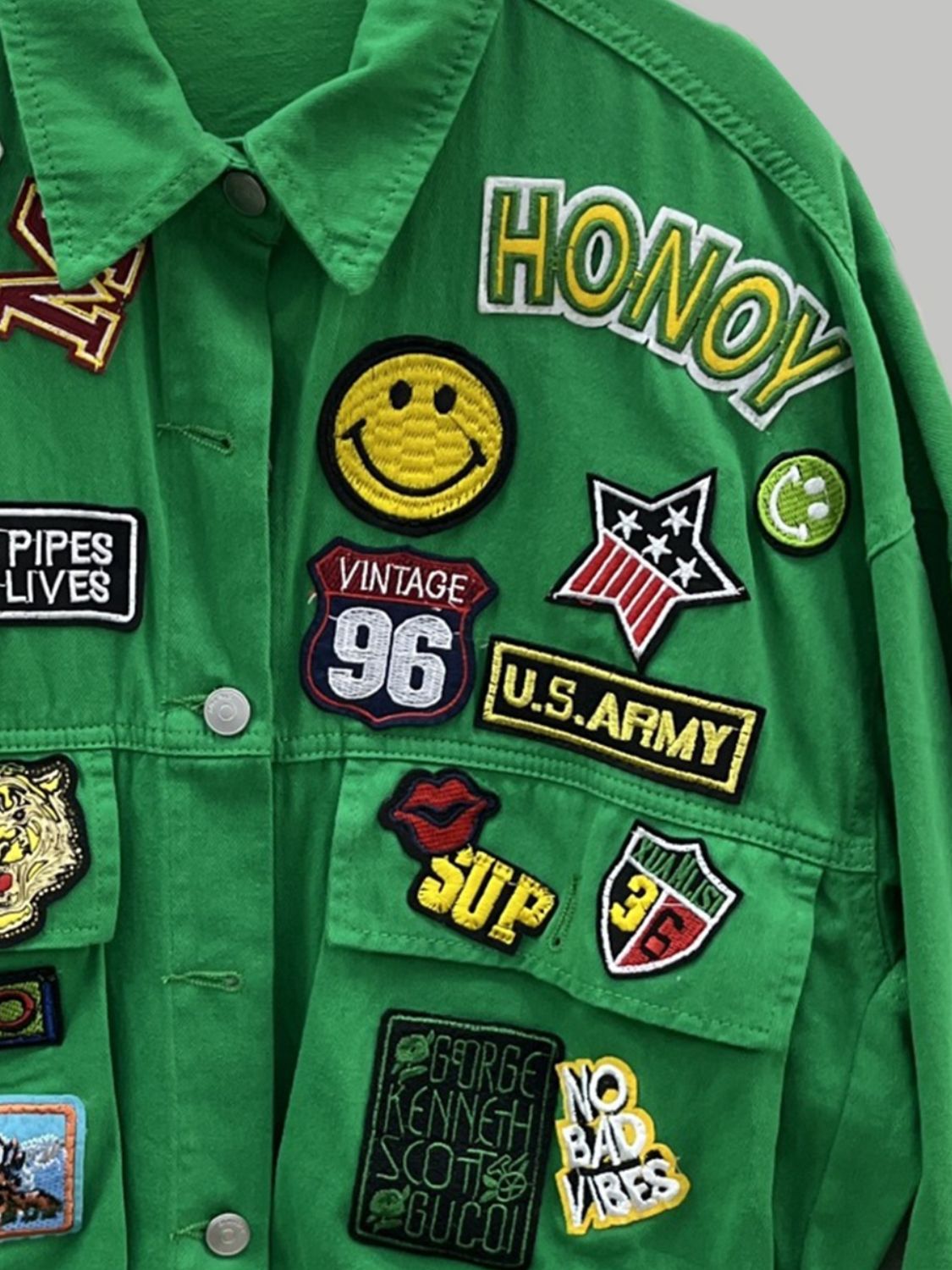 Embroidered Patch Denim Jacket