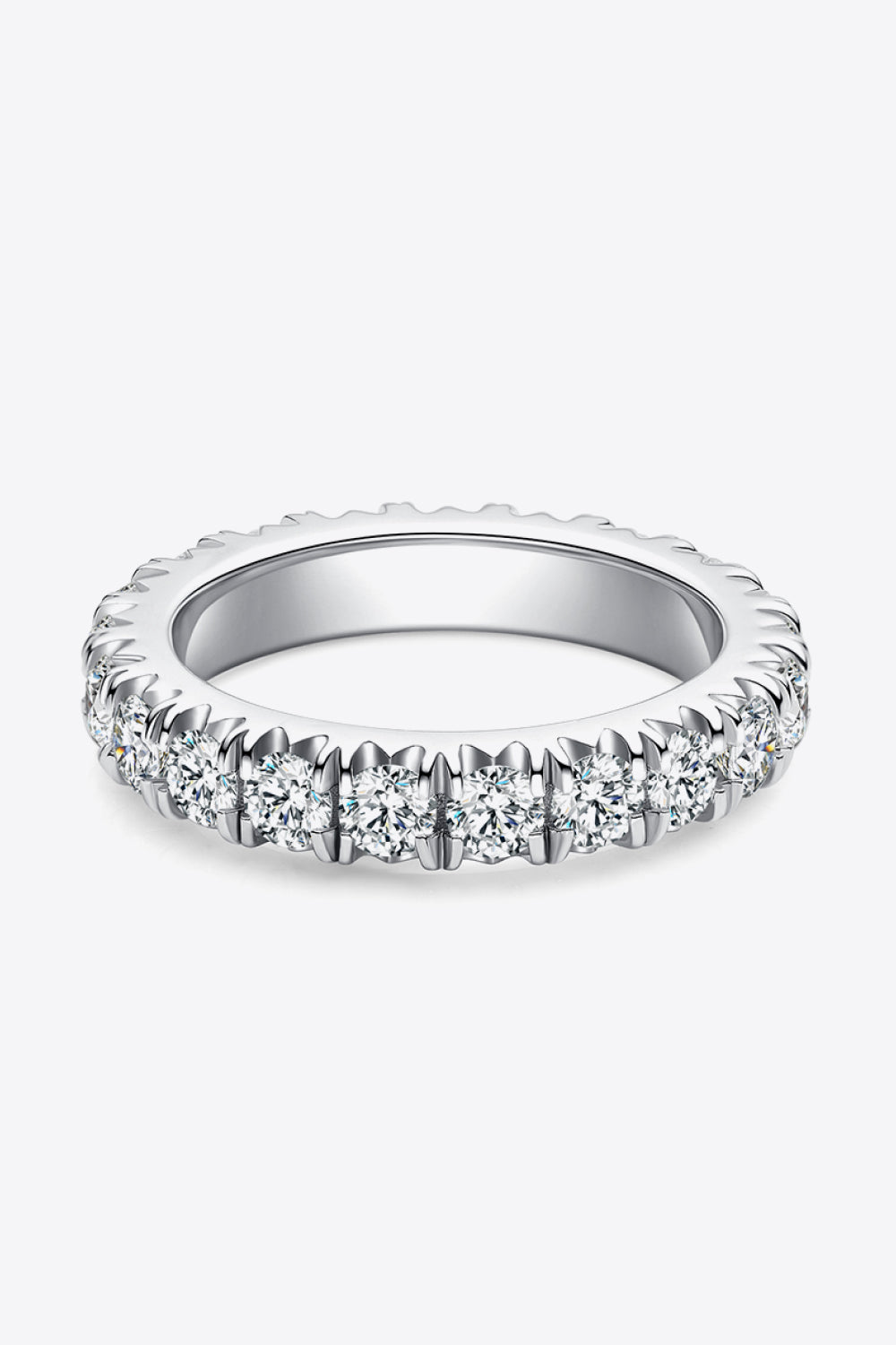 Radiant 2.3 Carat Moissanite 925 Sterling Silver Eternity Ring
