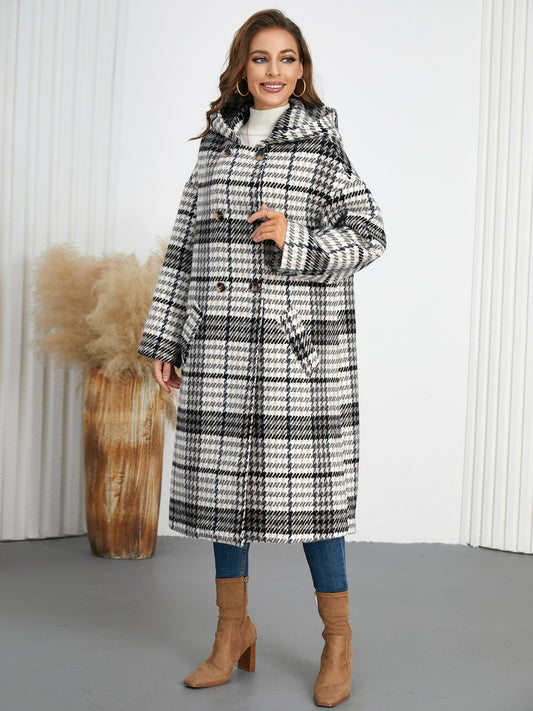 Timeless Plaid Double-Breasted Longline Coat