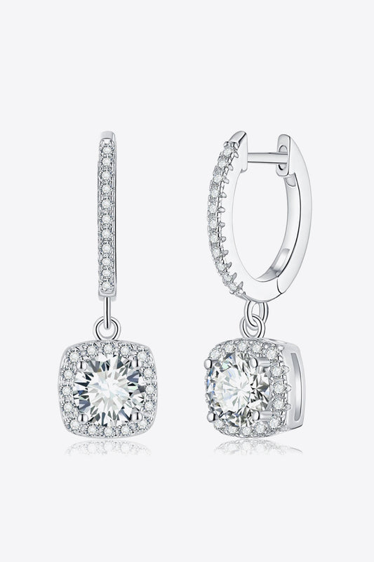 Lustre Moissanite Huggie Drop Earrings