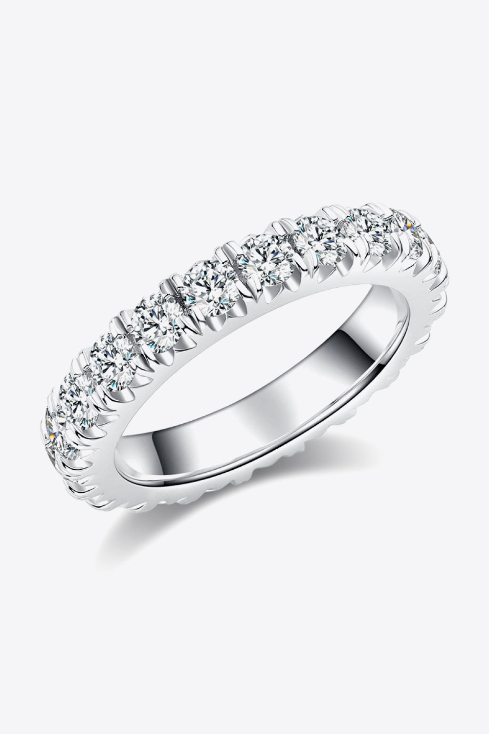 Radiant 2.3 Carat Moissanite 925 Sterling Silver Eternity Ring